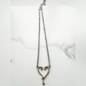 Brighton Silver Scroll Heart Pendant Necklace